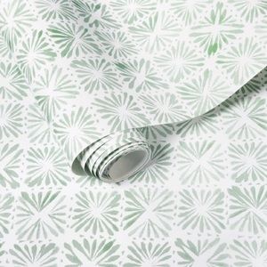 Target Threshold block print tile sage wallpaper